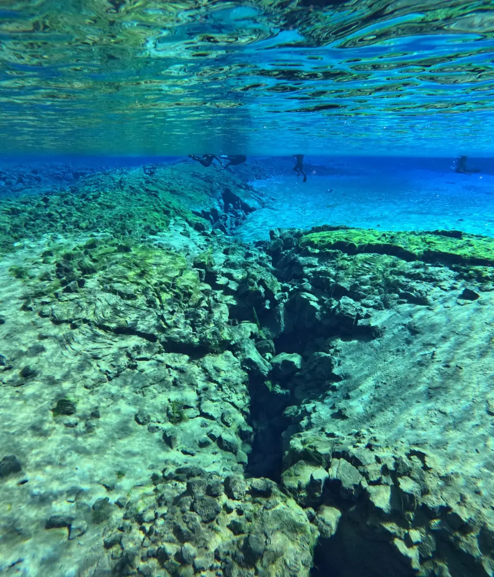 Freediving in Silfra fissure, Iceland